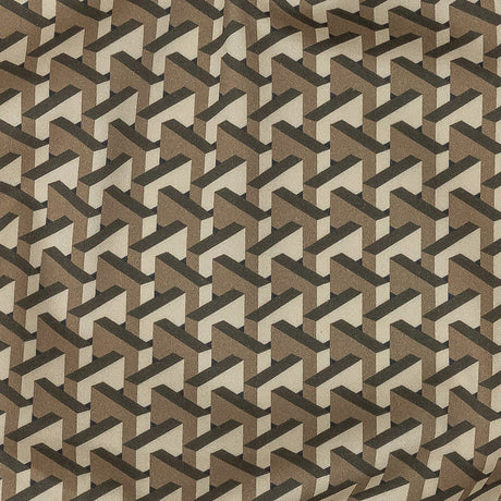 Stretch Cotton Sateen - Olive Geometric - Maloca Print - Mood Exclusive Rio Collection