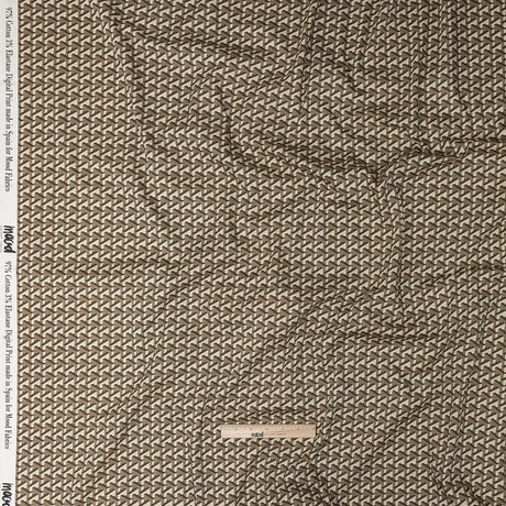 Stretch Cotton Sateen - Olive Geometric - Maloca Print - Mood Exclusive Rio Collection
