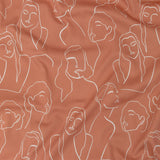 Stretch Cotton Sateen - Pink Face Outlines - Sweltering Society Print - Mood Exclusive Rio Collection