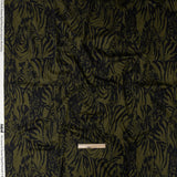 Stretch Cotton Sateen - Olive Zebras and Stripes - Marajo Print - Mood Exclusive Rio Collection