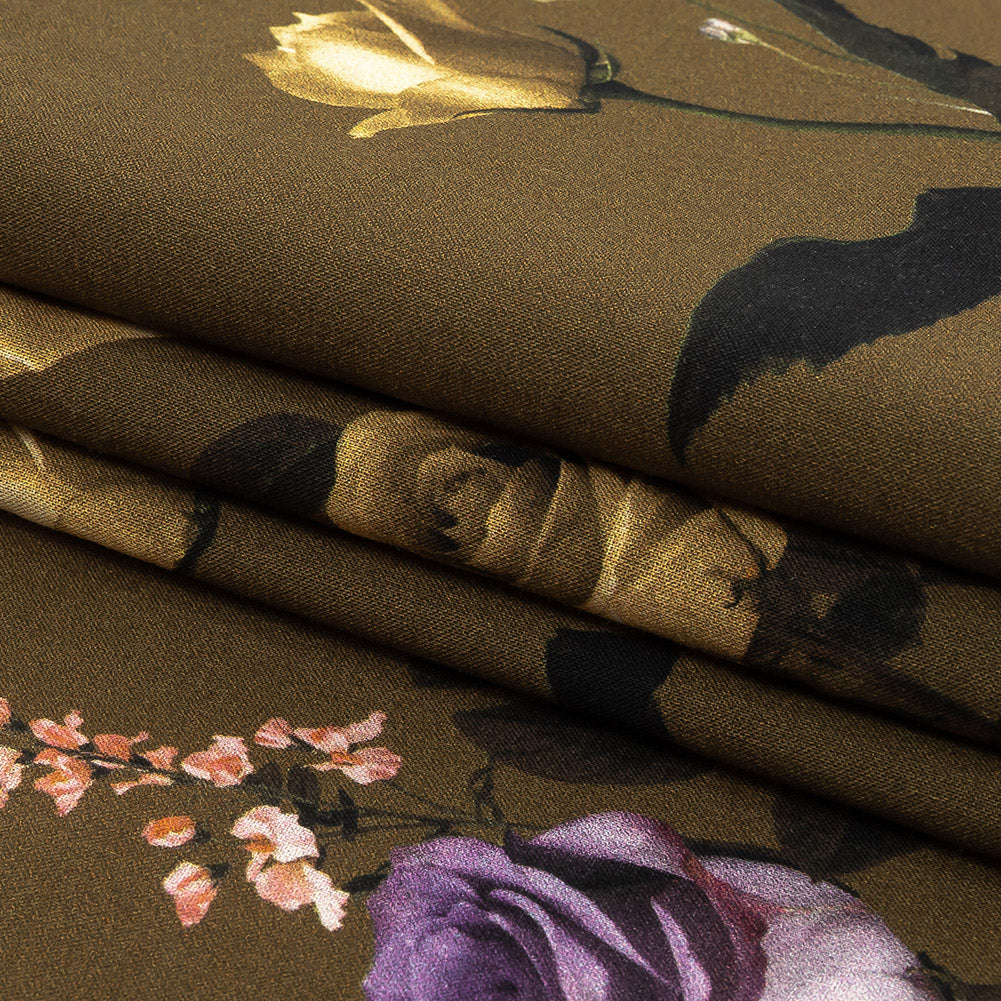 Cotton Voile - Olive Floral - Rosa da Selva Print - Mood Exclusive Rio Collection