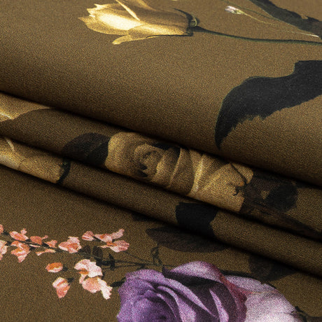 Cotton Voile - Olive Floral - Rosa da Selva Print - Mood Exclusive Rio Collection