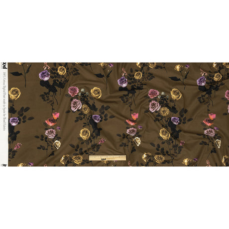 Cotton Voile - Olive Floral - Rosa da Selva Print - Mood Exclusive Rio Collection