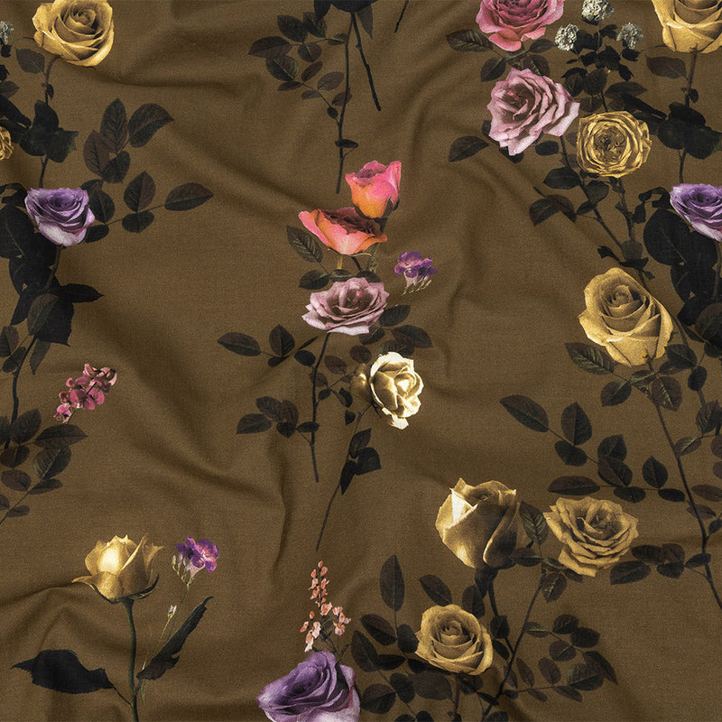 Cotton Voile - Olive Floral - Rosa da Selva Print - Mood Exclusive Rio Collection
