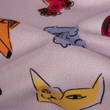 Stretch Cotton Sateen - Lilac and Rainbow Dog Doodles - TREATS Print - Mood Exclusive Sugar Collection