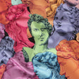 Stretch Cotton Sateen - Rainbow Roman Busts - Saccharine Statuary Print - Mood Exclusive Sugar Collection