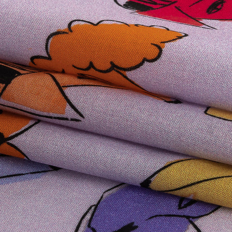 Cotton Voile - Lilac and Rainbow Dog Doodles - TREATS Print - Mood Exclusive Sugar Collection