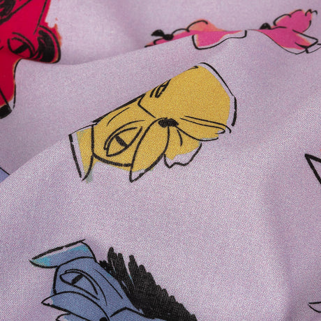 Cotton Voile - Lilac and Rainbow Dog Doodles - TREATS Print - Mood Exclusive Sugar Collection
