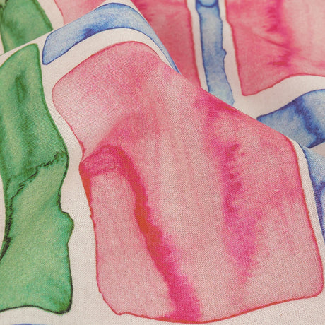 Cotton Voile - Rainbow Watercolor Plaid - Jujube Jubilee Print - Mood Exclusive Sugar Collection