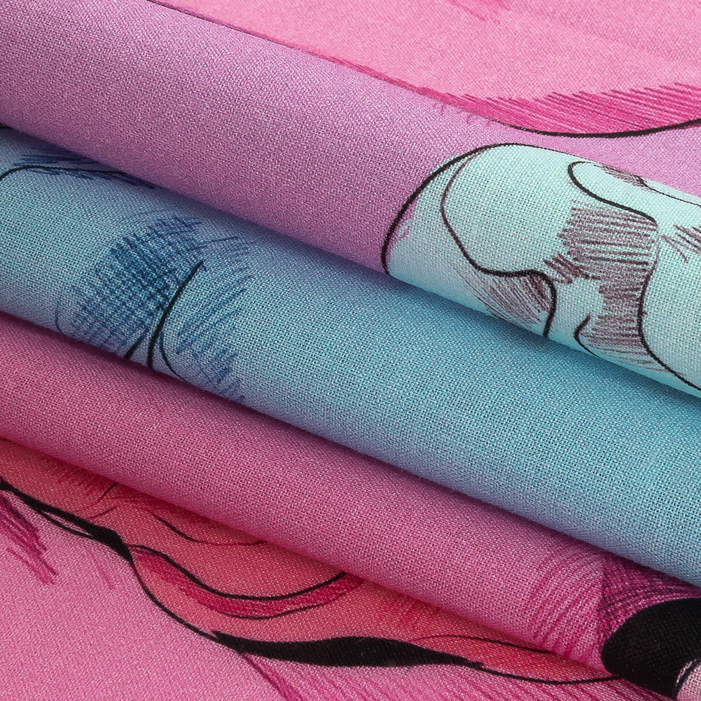 Cotton Voile - Rainbow Roman Busts - Saccharine Statuary Print - Mood Exclusive Sugar Collection