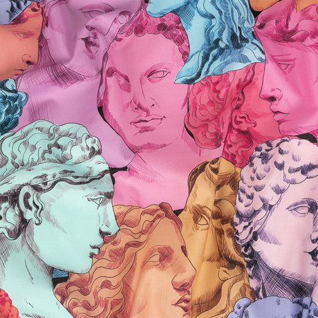 Cotton Voile - Rainbow Roman Busts - Saccharine Statuary Print - Mood Exclusive Sugar Collection