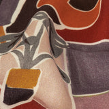 Rayon Challis - Purple and Orange Plants and Furniture - Peaceful Waking Print - Mood Exclusive Wisteria Collection