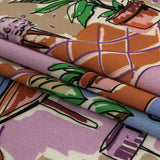 Rayon Challis - Multicolor Indoor Spaces - Where You're Planted Print - Mood Exclusive Wisteria Collection