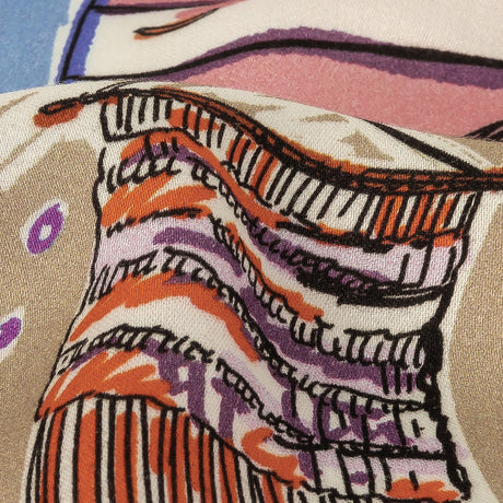 Rayon Challis - Multicolor Indoor Spaces - Where You're Planted Print - Mood Exclusive Wisteria Collection