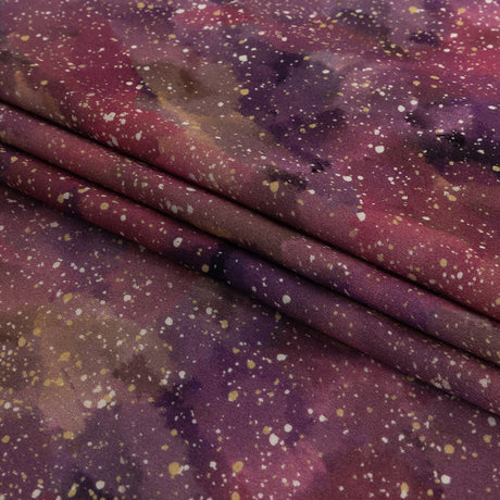 Rayon Challis - Pink, Purple and White Abstract - Hope Spotted Print - Mood Exclusive Wisteria Collection