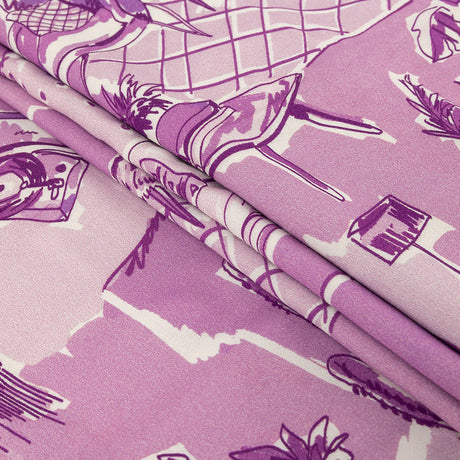 Rayon Challis - Lilac Indoor Spaces - Where You're Planted Print - Mood Exclusive Wisteria Collection