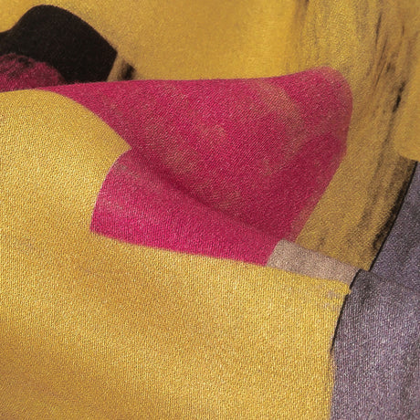 Rayon Challis - Purple, Pink and Yellow Painterly Geometric - Theory of Abstraction Print - Mood Exclusive Wisteria Collection