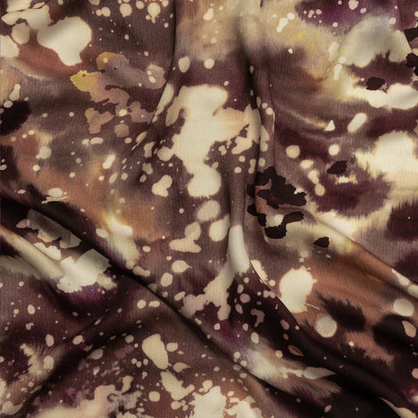 Rayon Challis - Purple Abstract Splatters - L'Amour en Feu Print - Mood Exclusive Wisteria Collection