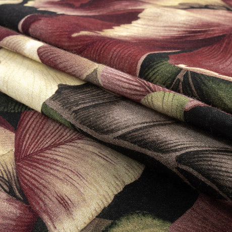 Rayon Challis - Black and Plum Floral - Vision of Romance Print - Mood Exclusive Wisteria Collection