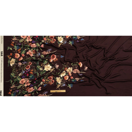 Rayon Challis - Deep Purple Floral - Baroque Bouquet Print - Mood Exclusive Wisteria Collection
