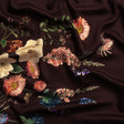 Rayon Challis - Deep Purple Floral - Baroque Bouquet Print - Mood Exclusive Wisteria Collection