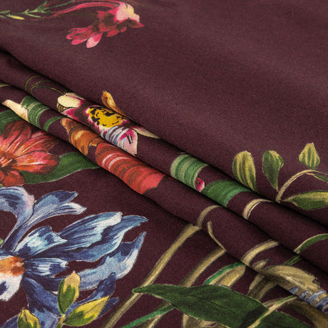 Rayon Challis - Dark Purple Floral - Wild Fantasia Print - Mood Exclusive Wisteria Collection