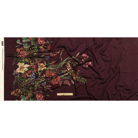Rayon Challis - Dark Purple Floral - Wild Fantasia Print - Mood Exclusive Wisteria Collection