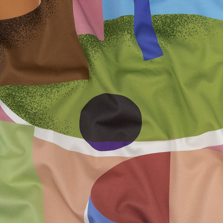 Stretch Cotton Sateen - Multicolor Abstract - Wide Open Spaces Print - Mood Exclusive Wisteria Collection