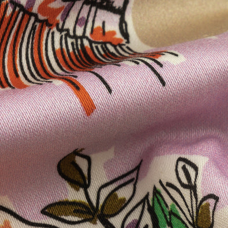 Stretch Cotton Sateen - Multicolor Indoor Spaces - Where You're Planted Print - Mood Exclusive Wisteria Collection