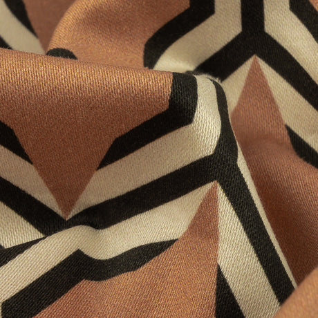 Stretch Cotton Sateen - Warm Tan Honeycomb Geometric - Sweet as Honey Print - Mood Exclusive Wisteria Collection