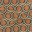 Stretch Cotton Sateen - Warm Tan Honeycomb Geometric - Sweet as Honey Print - Mood Exclusive Wisteria Collection
