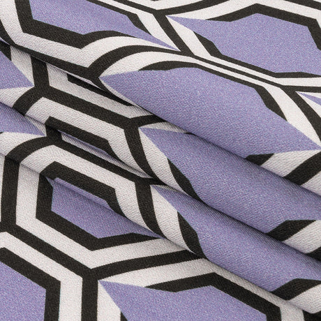 Stretch Cotton Sateen - Lavender Honeycomb Geometric - Sweet as Honey Print - Mood Exclusive Wisteria Collection