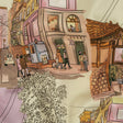 Stretch Cotton Sateen - Multicolor Streetscapes and Trees - Growing Roots Print - Mood Exclusive Wisteria Collection