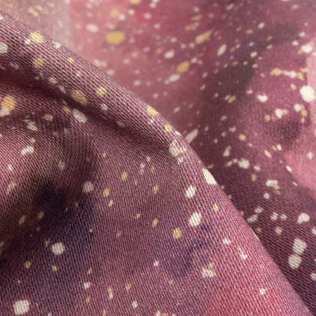 Stretch Cotton Sateen - Pink, Purple and White Abstract - Hope Spotted Print - Mood Exclusive Wisteria Collection
