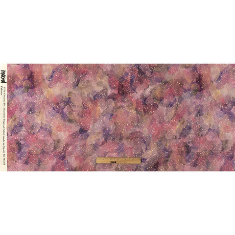 Stretch Cotton Sateen - Pink, Purple and White Abstract - Hope Spotted Print - Mood Exclusive Wisteria Collection