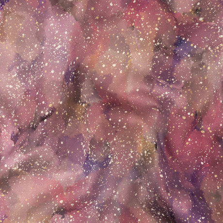 Stretch Cotton Sateen - Pink, Purple and White Abstract - Hope Spotted Print - Mood Exclusive Wisteria Collection