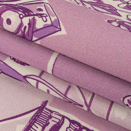 Stretch Cotton Sateen - Lilac Indoor Spaces - Where You're Planted Print - Mood Exclusive Wisteria Collection