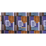 Stretch Cotton Sateen Panel - Purple and Brown Painterly Geometric - Around the Block Print - Mood Exclusive Wisteria Collection