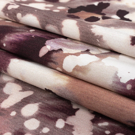 Stretch Cotton Sateen - Purple Abstract Splatters - L'Amour en Feu Print - Mood Exclusive Wisteria Collection