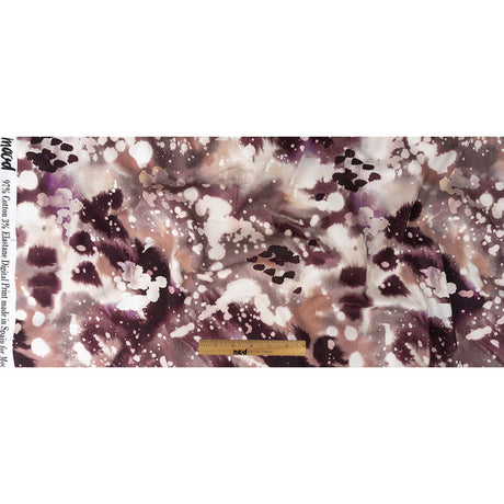 Stretch Cotton Sateen - Purple Abstract Splatters - L'Amour en Feu Print - Mood Exclusive Wisteria Collection