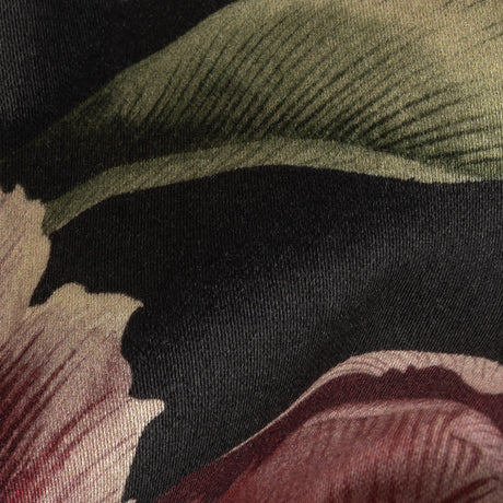 Stretch Cotton Sateen - Black and Plum Floral - Vision of Romance Print - Mood Exclusive Wisteria Collection