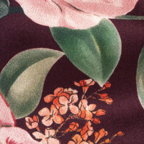 Stretch Cotton Sateen - Deep Purple Floral - Baroque Bouquet Print - Mood Exclusive Wisteria Collection
