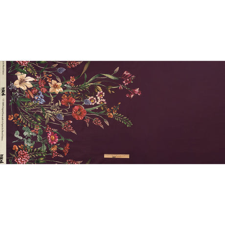 Stretch Cotton Sateen - Dark Purple Floral - Wild Fantasia Print - Mood Exclusive Wisteria Collection