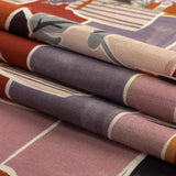 Cotton Voile - Purple and Orange Plants and Furniture - Peaceful Waking Print - Mood Exclusive Wisteria Collection