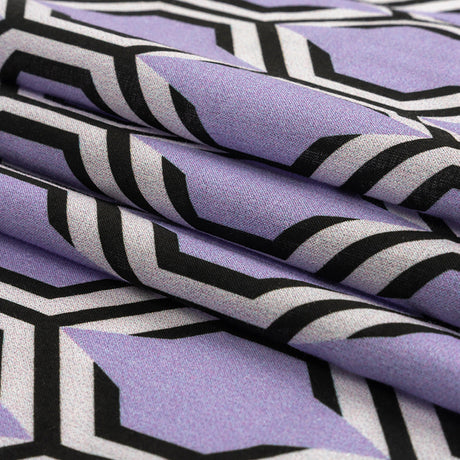 Cotton Voile - Lavender Honeycomb Geometric - Sweet as Honey Print - Mood Exclusive Wisteria Collection