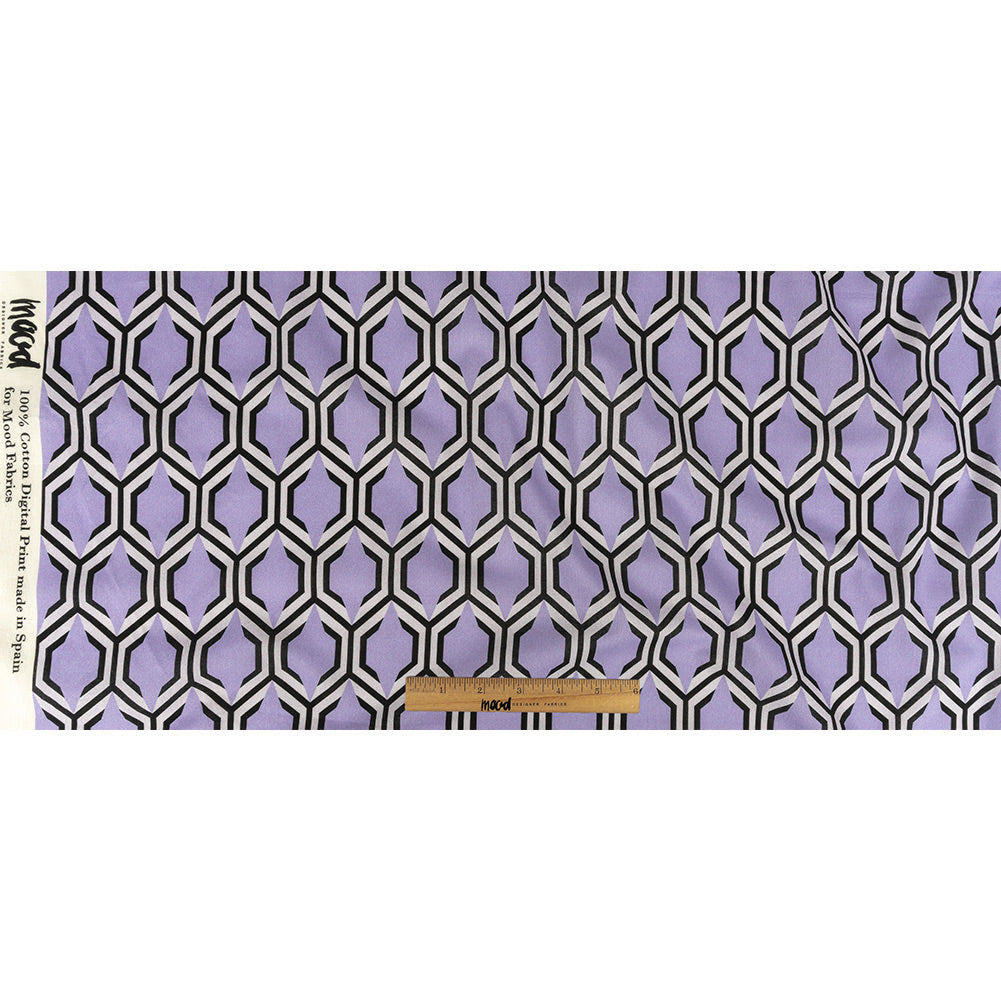 Cotton Voile - Lavender Honeycomb Geometric - Sweet as Honey Print - Mood Exclusive Wisteria Collection