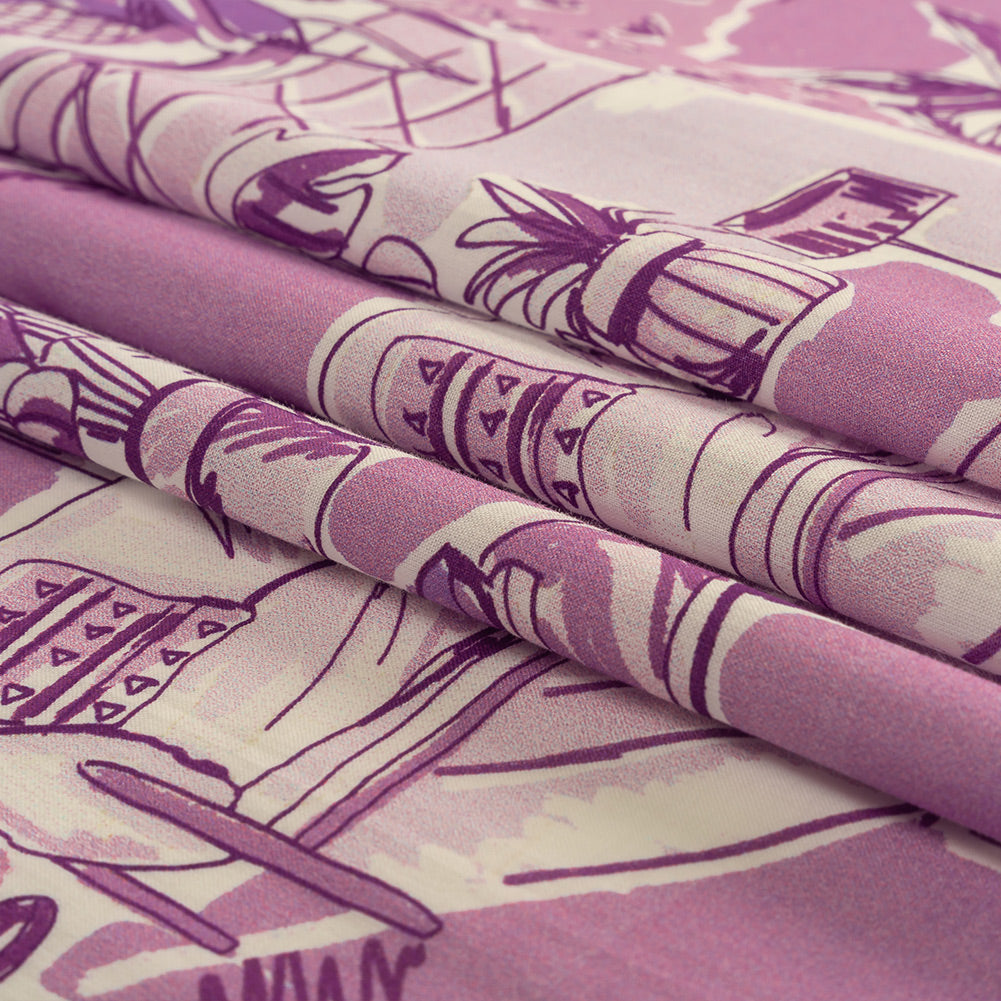 Cotton Voile - Lilac Indoor Spaces - Where You're Planted Print - Mood Exclusive Wisteria Collection