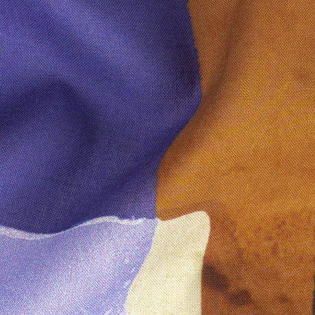 Cotton Voile Panel - Purple and Brown Painterly Geometric - Around the Block Print - Mood Exclusive Wisteria Collection
