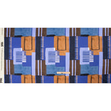 Cotton Voile Panel - Purple and Brown Painterly Geometric - Around the Block Print - Mood Exclusive Wisteria Collection