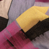 Cotton Voile - Purple, Pink and Yellow Painterly Geometric - Theory of Abstraction Print - Mood Exclusive Wisteria Collection